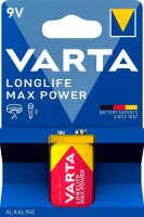 VARTA Batterie LONGLIFE Max Power Alkali-Mangan E-Block 9,0 V, 1 St.