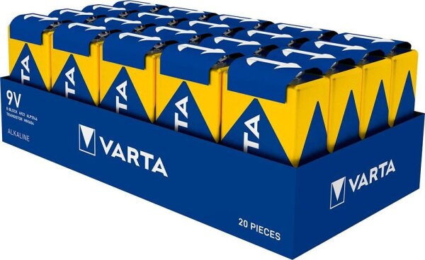 VARTA Batterien LONGLIFE Power Alkali-Mangan E-Block 9,0 V, 20 St.