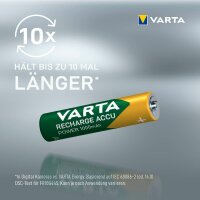 VARTA Akkus RECHARGE ACCU Power Ni-MH Micro AAA 1.000 mAh, 4 St.