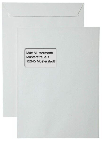 kaenguruh the world of paper Versandtaschen DIN C4 mit Fenster grau 250 St.