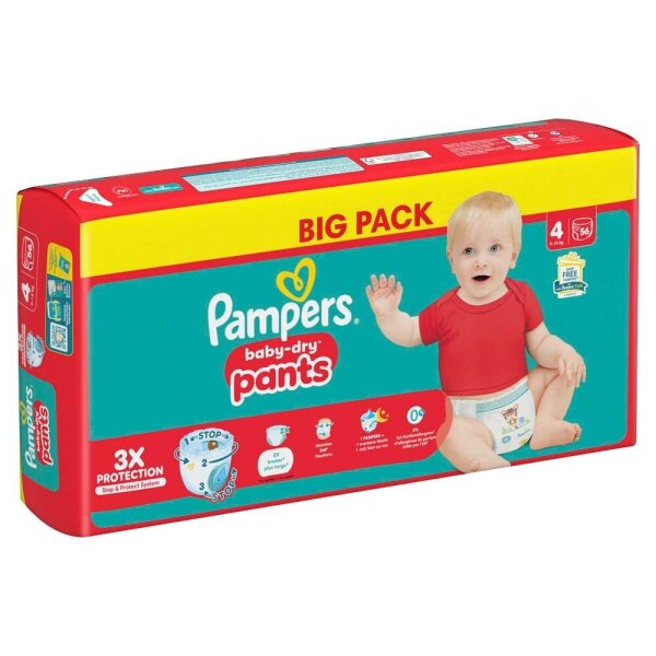 Pampers® Windeln baby-dry™ BIG PACK  Größe Gr.4 (9-15 kg) für Babys und Kleinkin