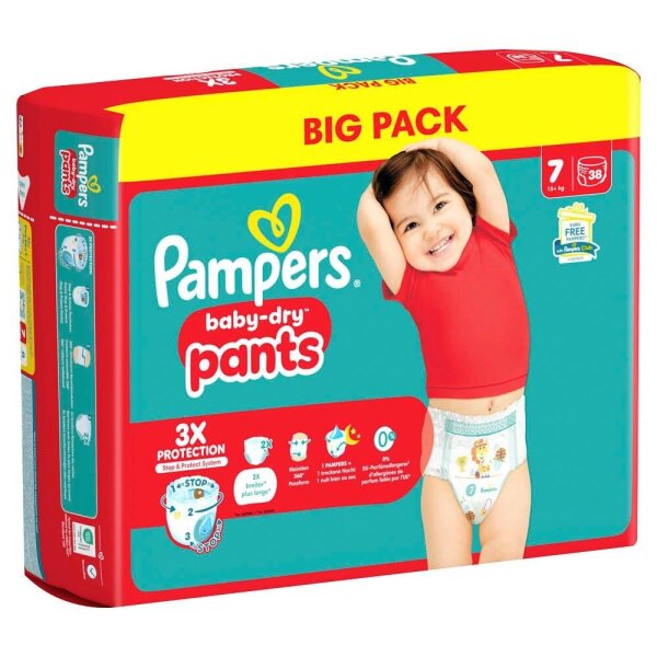 Pampers® Windeln baby-dry™ BIG PACK  Gr. 7 (15+ kg) für Kids und Teens, 38 St.