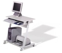 rocada ZETA PC-Tisch mit Rollen lichtgrau 80,0 x 50,0 x...