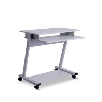 rocada ZETA PC-Tisch mit Rollen lichtgrau 80,0 x 50,0 x 79,0 cm
