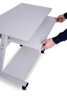 rocada ZETA PC-Tisch mit Rollen lichtgrau 80,0 x 50,0 x 79,0 cm