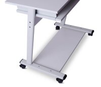 rocada ZETA PC-Tisch mit Rollen lichtgrau 80,0 x 50,0 x 79,0 cm