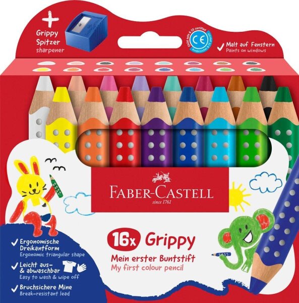 FABER-CASTELL Grippy Malset farbsortiert, 16 St.