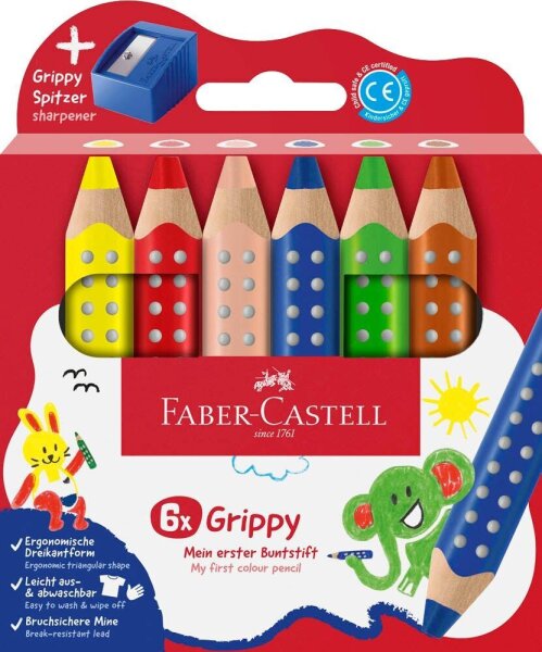 FABER-CASTELL Grippy Malset farbsortiert, 6 St.