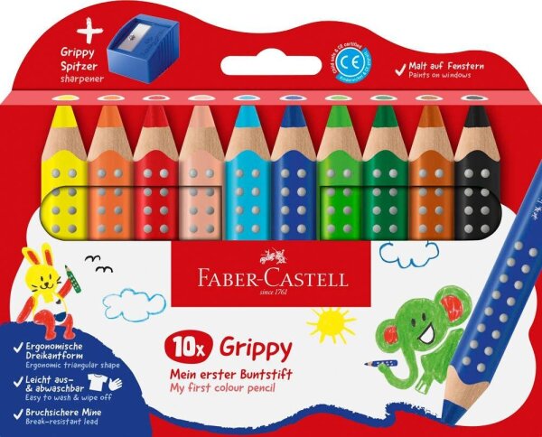 FABER-CASTELL Grippy Malset farbsortiert, 10 St.