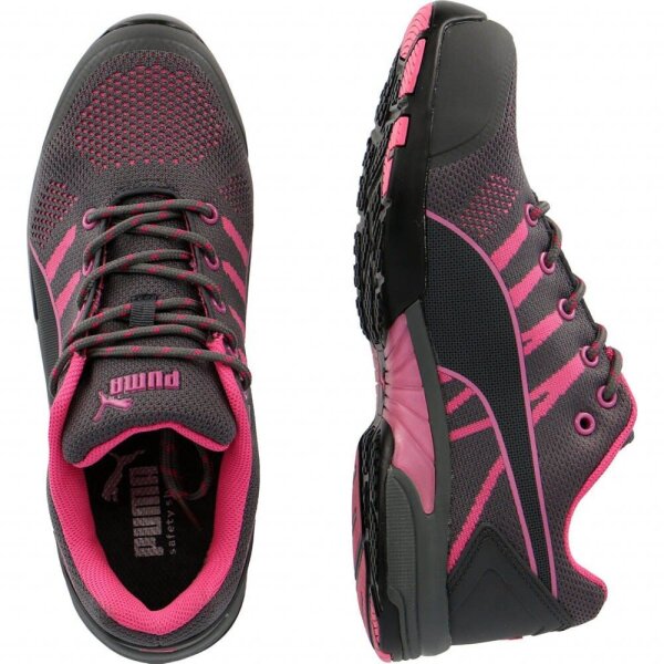 "PUMA® Damen S1 Sicherheitsschuhe ""CELERITY KNIT PINK"" MISS SAFETY grau Größe