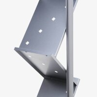 Showdown® Displays Prospektständer Zick Zack silber DIN A4 6 Fächer