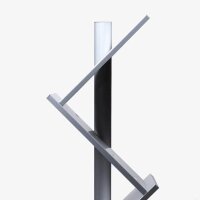 Showdown® Displays Prospektständer Zick Zack silber DIN A4 6 Fächer