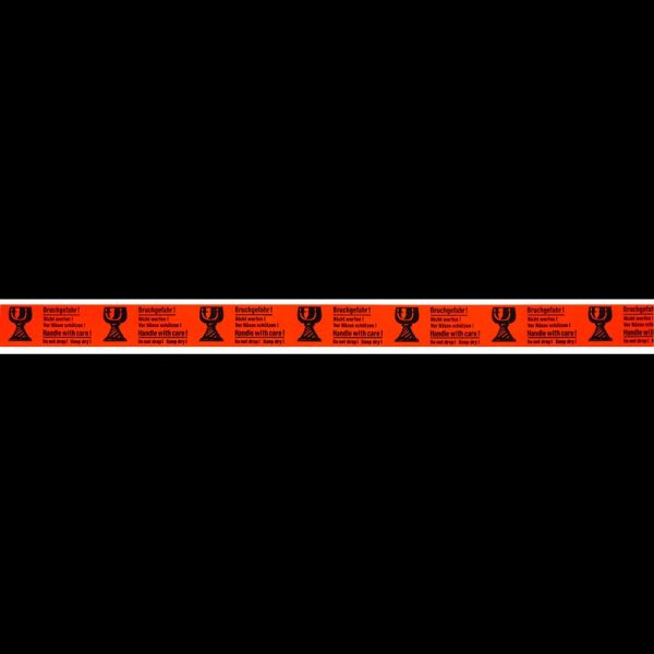 SUPRA Warnklebeband Bruchgefahr! Nicht werfen! leuchtorange 50,0 mm x 66,0 m 1 Rolle
