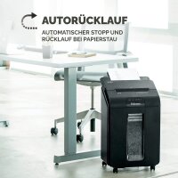 AKTION: Fellowes AutoMax 100M Aktenvernichter mit Partikelschnitt P-4, 4 x 10 mm, bis 100 Blatt, schwarz mit 25 Euro CashBack