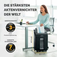 AKTION: Fellowes AutoMax 100M Aktenvernichter mit Partikelschnitt P-4, 4 x 10 mm, bis 100 Blatt, schwarz mit 25 Euro CashBack