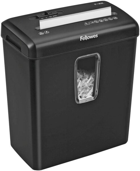 Fellowes Powershred P-30C Aktenvernichter mit Partikelschnitt P-4, 4 x 34 mm, bis 6 Blatt, schwarz