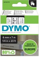 DYMO Schriftband D1 43610 S0720770, 6 mm, schwarz auf...