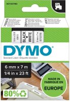 DYMO Schriftband D1 43613 S0720780, 6 mm, schwarz auf...