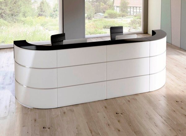 Kerkmann Empfangstheke Cento 7 für 2 Personen, weiß, anthrazit 360,0 x 80,0 x 110,0 cm