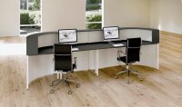 Kerkmann Empfangstheke Cento 7 für 2 Personen, weiß, anthrazit 360,0 x 80,0 x 110,0 cm