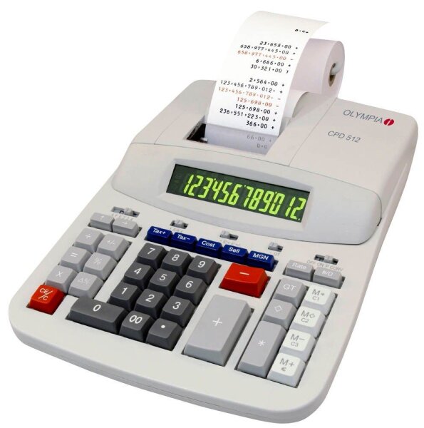 OLYMPIA CPD 512 Tischrechner druckend lichtgrau