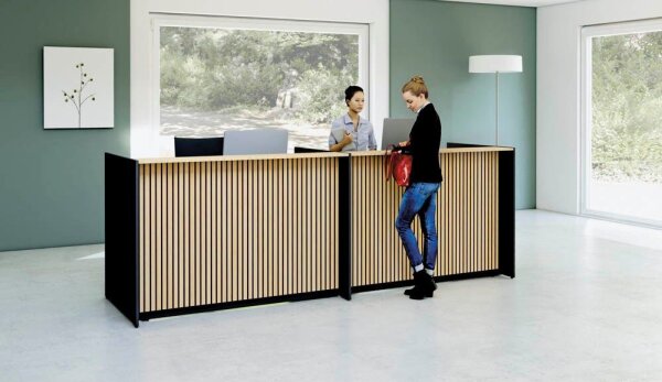 Kerkmann Empfangstheke Marino up & down Für 2 Personen, eiche 328,0 x 98,0 x 112,0 cm