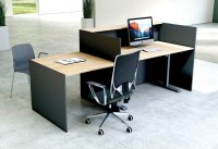 Kerkmann Empfangstheke Marino up & down Für 1 Person mit Besprechungtisch 85,0 x 98,0 cm (BxT), eiche 253,0 x 98,0 x 112,0 cm