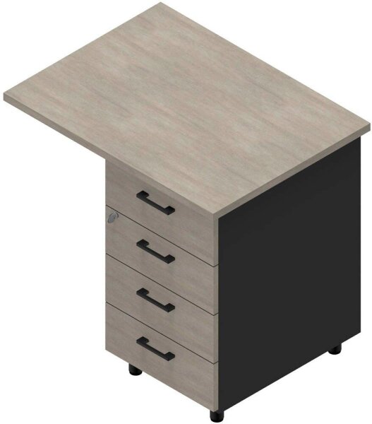 Quadrifoglio Standcontainer dunkelgrau, beton 4 Auszüge Kunststoff-Stangengriff dunkelgrau 80,0 x 60,0 x 75,0 cm
