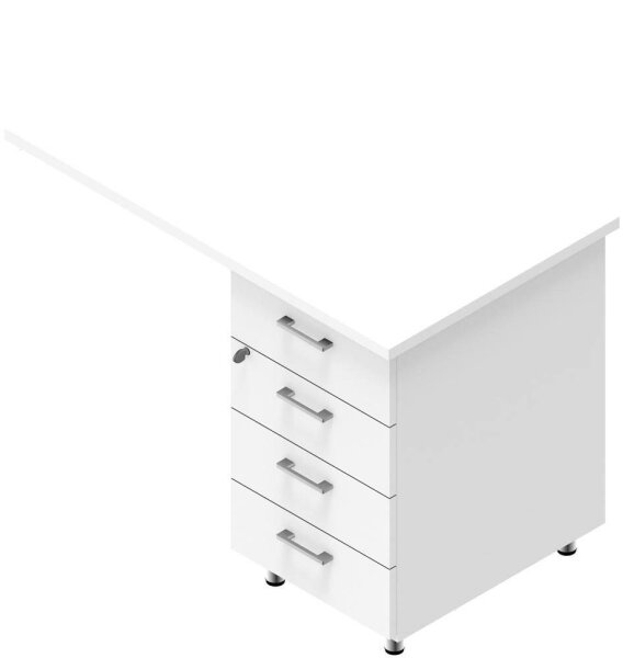 Quadrifoglio Standcontainer weiß 4 Auszüge Kunststoff-Stangengriff weiß 100,0 x 60,0 x 75,0 cm