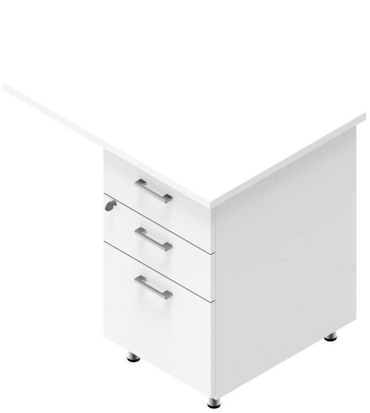 Quadrifoglio Standcontainer weiß 3 Auszüge Kunststoff-Stangengriff weiß 80,0 x 60,0 x 75,0 cm