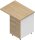 Quadrifoglio Standcontainer weiß, eiche hell 3 Auszüge Kunststoff-Stangengriff weiß 80,0 x 60,0 x 75,0 cm