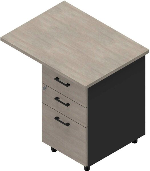 Quadrifoglio Standcontainer dunkelgrau, beton 3 Auszüge Kunststoff-Stangengriff dunkelgrau 80,0 x 60,0 x 75,0 cm