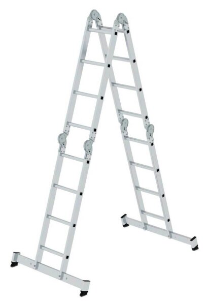 MUNK Gelenkleiter 11111 silber 4x 4 Sprossen, H: 475,0 cm