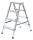 MUNK Stehleiter beidseitig 11164 silber 2x 4 Stufen, H: 86,0 cm