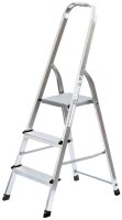 MUNK Stehleiter einseitig 11124 silber 3 Stufen, H: 134,0 cm
