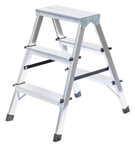 MUNK Klapptritt 11163 silber 2x 3 Stufen, H: 64,0 cm