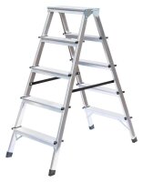MUNK Stehleiter beidseitig 11165 silber 2x 5 Stufen, H:...
