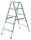 MUNK Stehleiter beidseitig 11165 silber 2x 5 Stufen, H: 108,0 cm