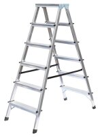 MUNK Stehleiter beidseitig 11166 silber 2x 6 Stufen, H:...