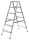 MUNK Stehleiter beidseitig 11166 silber 2x 6 Stufen, H: 129,0 cm