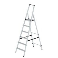 MUNK Stehleiter einseitig 11226 silber 6 Stufen, H: 201,0 cm