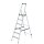 MUNK Stehleiter einseitig 11226 silber 6 Stufen, H: 201,0 cm