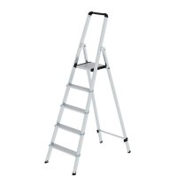 MUNK Stehleiter einseitig 11225 silber 5 Stufen, H: 178,0 cm