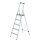 MUNK Stehleiter einseitig 11225 silber 5 Stufen, H: 178,0 cm