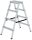 MUNK Stehleiter beidseitig 11234 silber 2x 4 Stufen, H: 93,0 cm