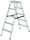 MUNK Stehleiter beidseitig 11235 silber 2x 5 Stufen, H: 116,0 cm