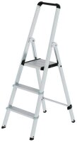 MUNK Stehleiter einseitig 11223 silber 3 Stufen, H: 131,0 cm