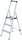 MUNK Stehleiter einseitig 11223 silber 3 Stufen, H: 131,0 cm