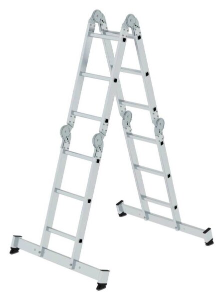 MUNK Gelenkleiter 31322 silber 4x 3 Sprossen, H: 365,0 cm