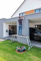 MUNK Gelenkleiter 31322 silber 4x 3 Sprossen, H: 365,0 cm